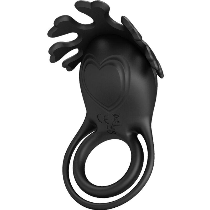 pretty love anello vibratore ruben 7 vibrazioni in silicone nero