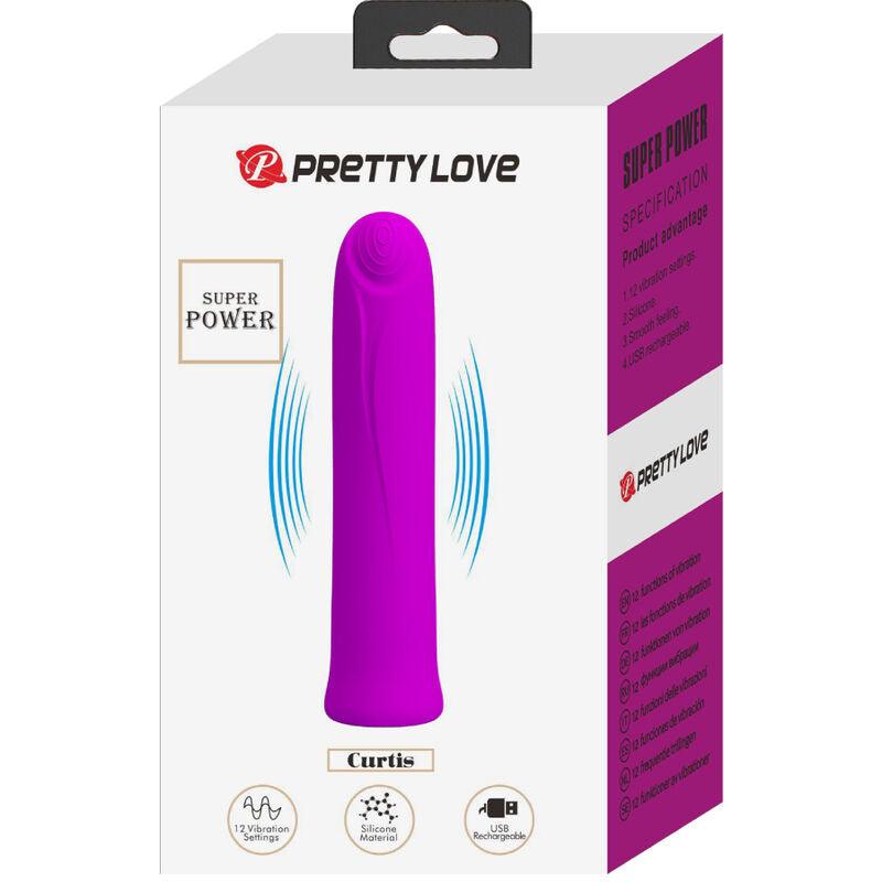 pretty love vibratore curtis mini super power 12 vibrazioni in silicone violetto