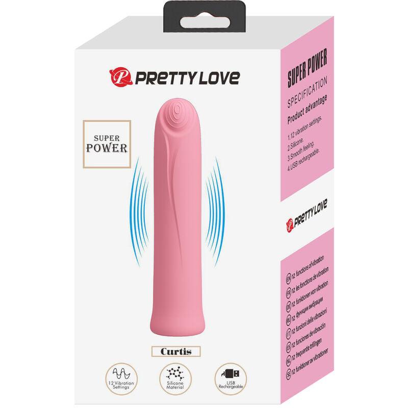 pretty love vibratore curtis mini super power 12 vibrazioni in silicone rosa