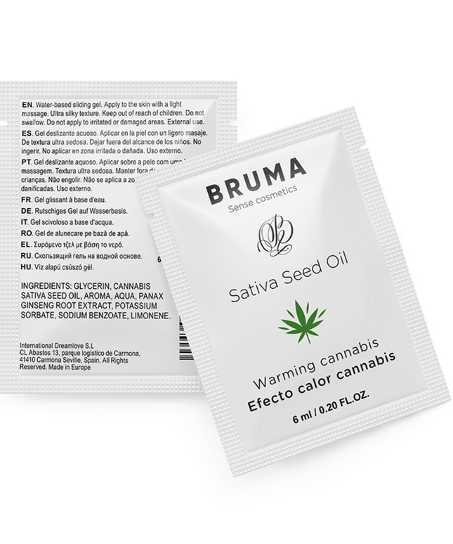 BRUMA - GEL SCORREVOLE ALL''OLIO DI SEMI DI SATIVA GUSTO CANNABIS RISCALDANTE 6 ML