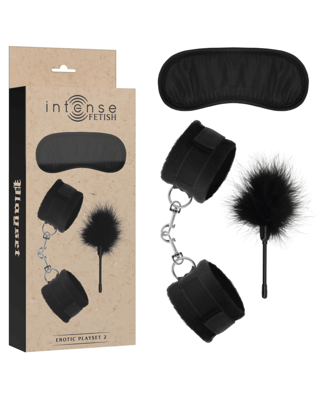 intense fetish playset erotico 2 con manette maschera cieca e tickler