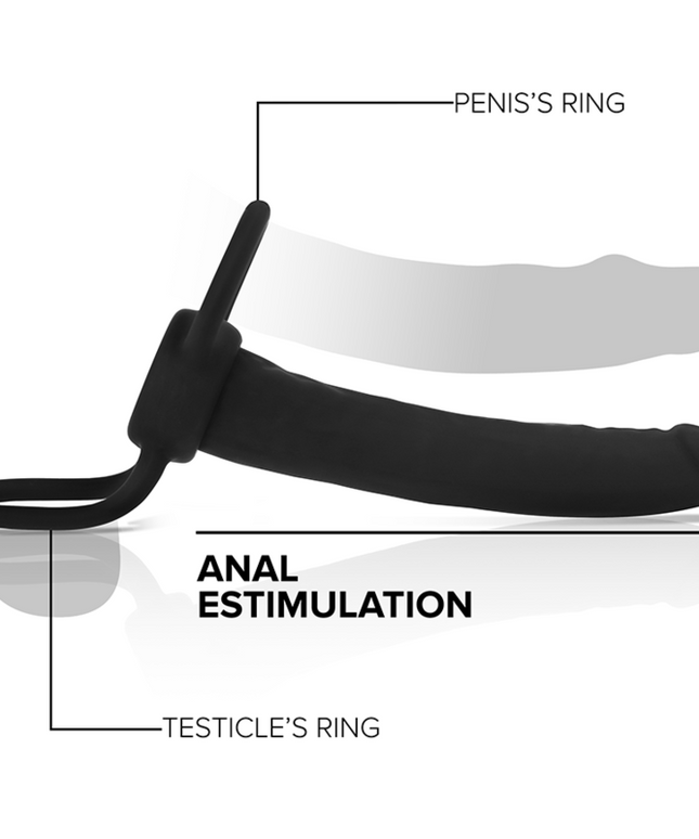 MYTHOLOGY - DILDO ANALE COBI ONYX CON ANELLO PER CAZZO E TESTICOLI 13 CM IN SILICONE