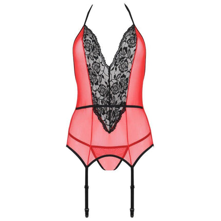 passion corsetto peonia linea erotica rosso s m