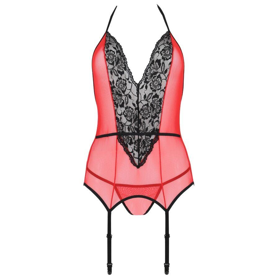 passion corsetto peonia linea erotica rosso s m