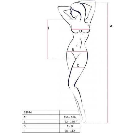 passion bs094 bodystocking nero taglia unica