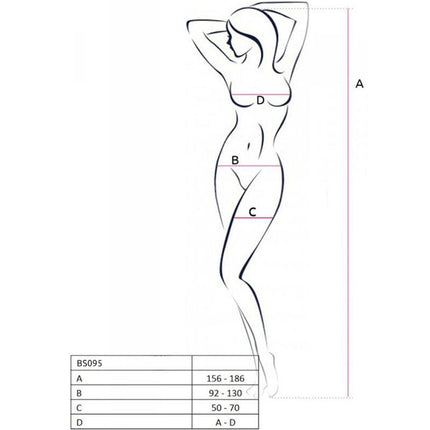 passion bs095 bodystocking nero taglia unica