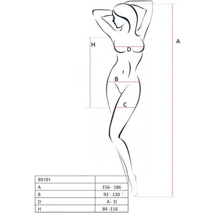 passion bs101 bodystocking nero taglia unica