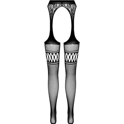 passion s026 collant nero con giarrettiera taglia unica