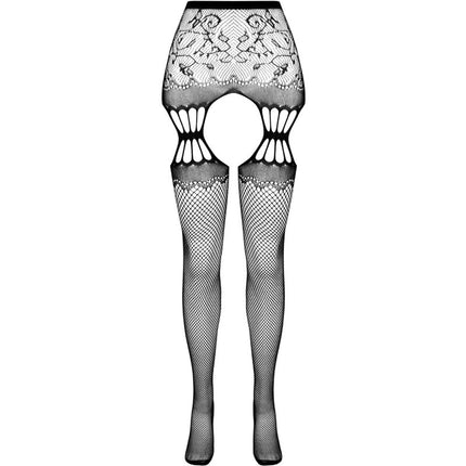 PASSION - S027 COLLANT NERO CON GIARRETTIERA TAGLIA UNICA
