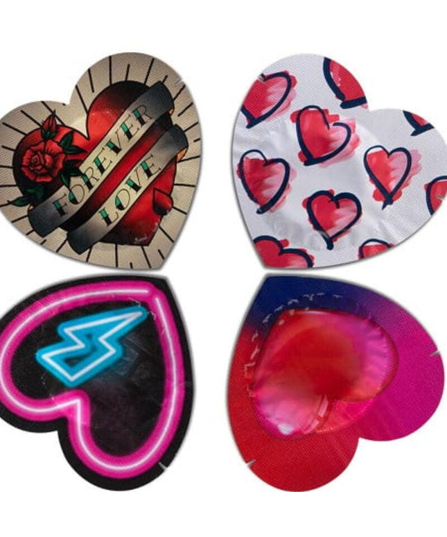 pasante preservativi rosso a forma di cuore 144 unit