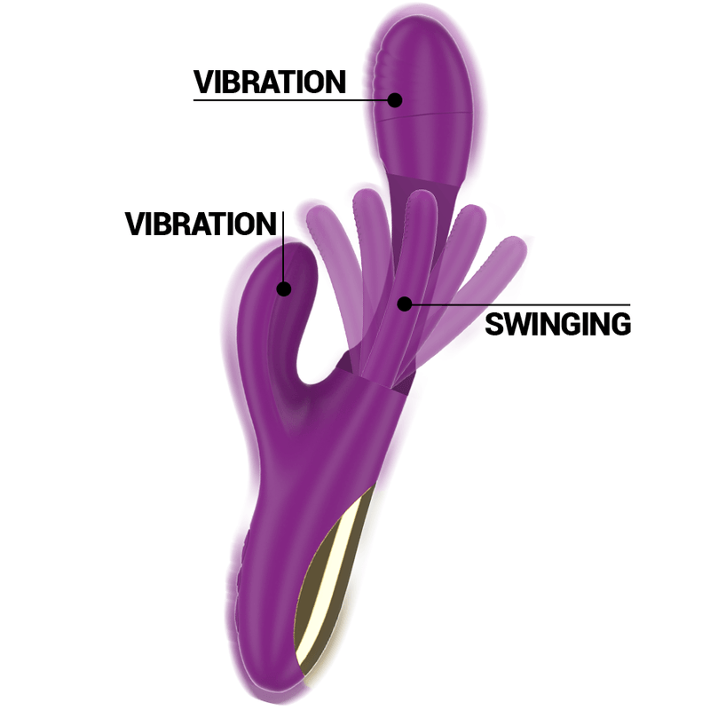 intense apolo vibratore multifunzione ricaricabile 7 vibrazioni con lingua oscillante viola