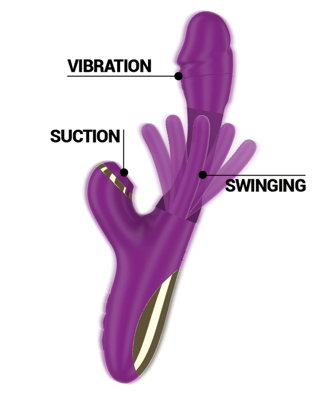 intense ateneo vibratore multifunzione ricaricabile 7 vibrazioni con lingua oscillante e succhiare viola