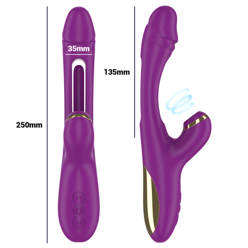 intense ateneo vibratore multifunzione ricaricabile 7 vibrazioni con lingua oscillante e succhiare viola