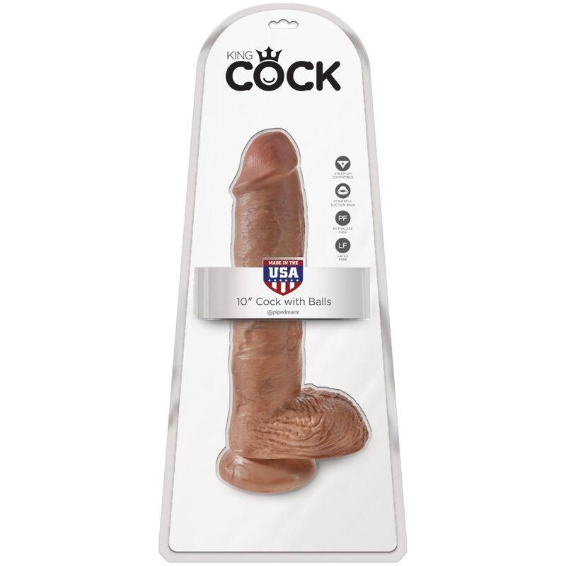 king cock pene realistico con sfere 19 8 cm caramel