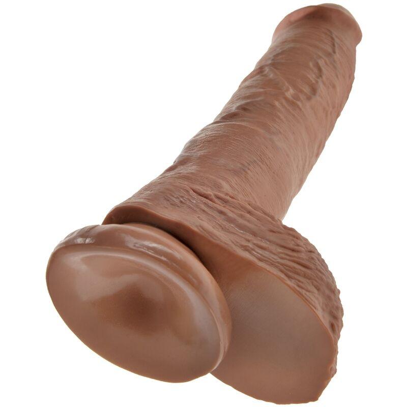 king cock pene realistico con sfere 19 8 cm caramel