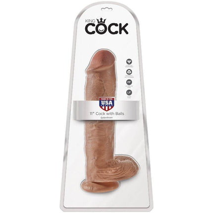 king cock pene realistico con sfere 22 6 cm caramel