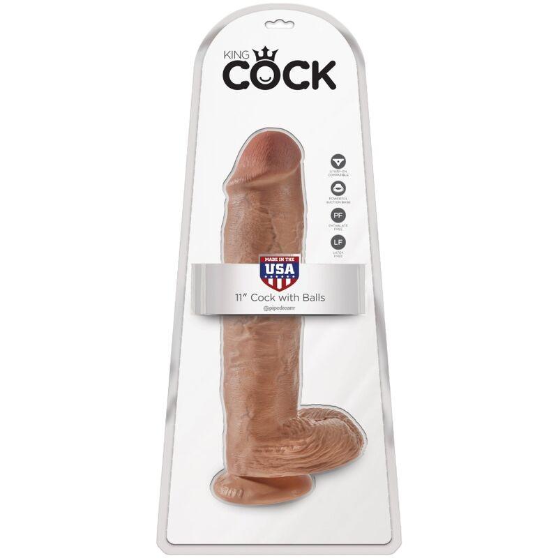 king cock pene realistico con sfere 22 6 cm caramel