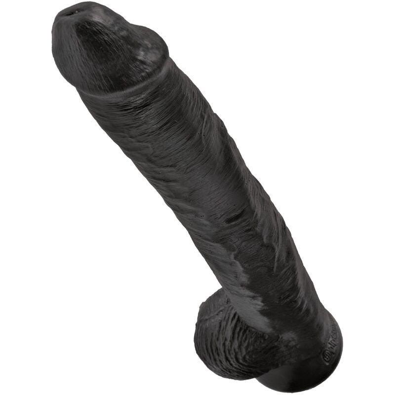 king cock pene realistico con sfere 30 5 cm nero