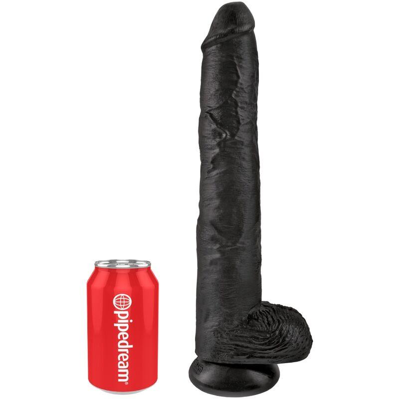 king cock pene realistico con sfere 30 5 cm nero