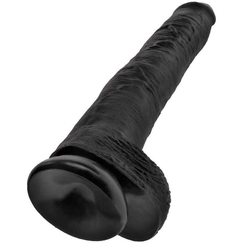 king cock pene realistico con sfere 30 5 cm nero