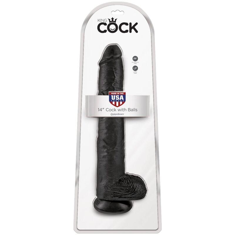 king cock pene realistico con sfere 30 5 cm nero