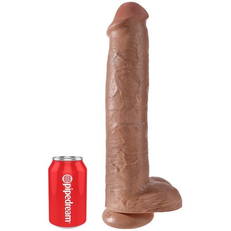 king cock pene realistico con sfere 34 2 cm caramel