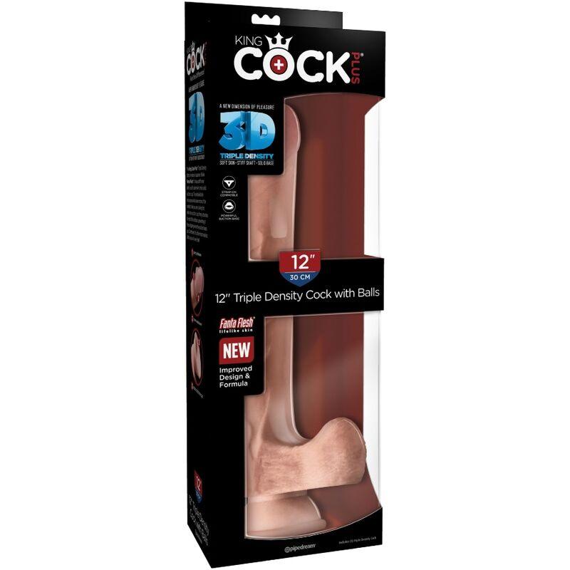 king cock pene realistico con sfere 3d 24 8 cm luce