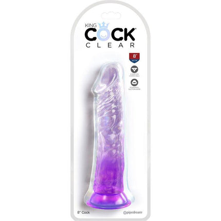 king cock clear pene realistico 19 7 cm viola
