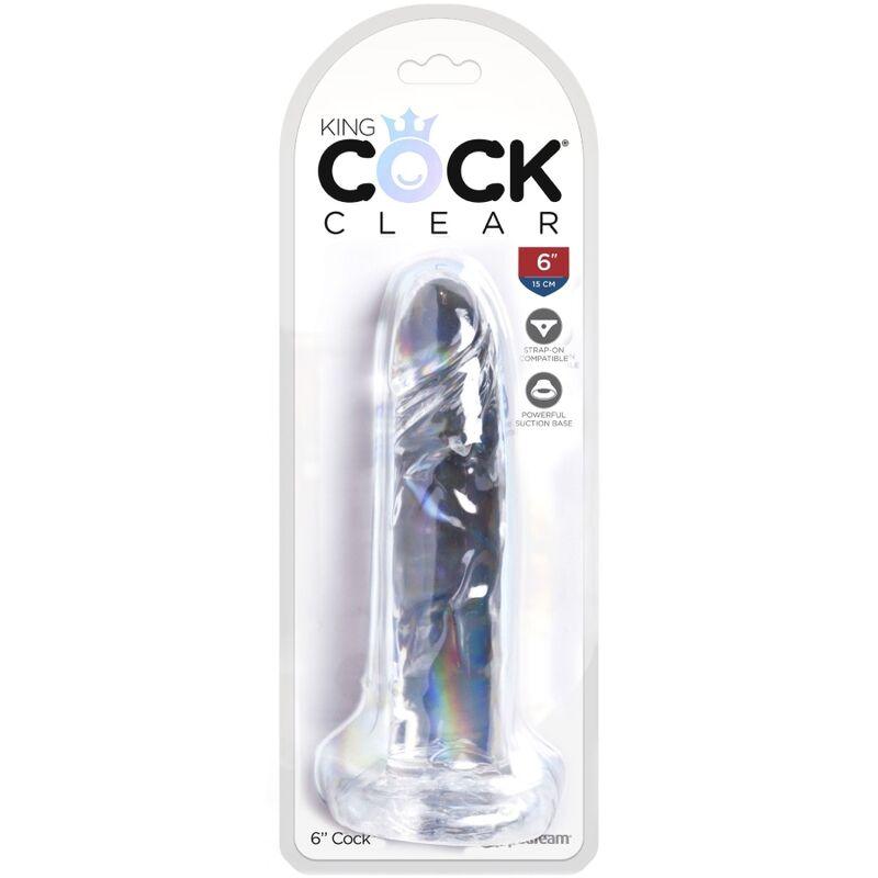 king cock clear pene realistico 15 5 cm trasparente