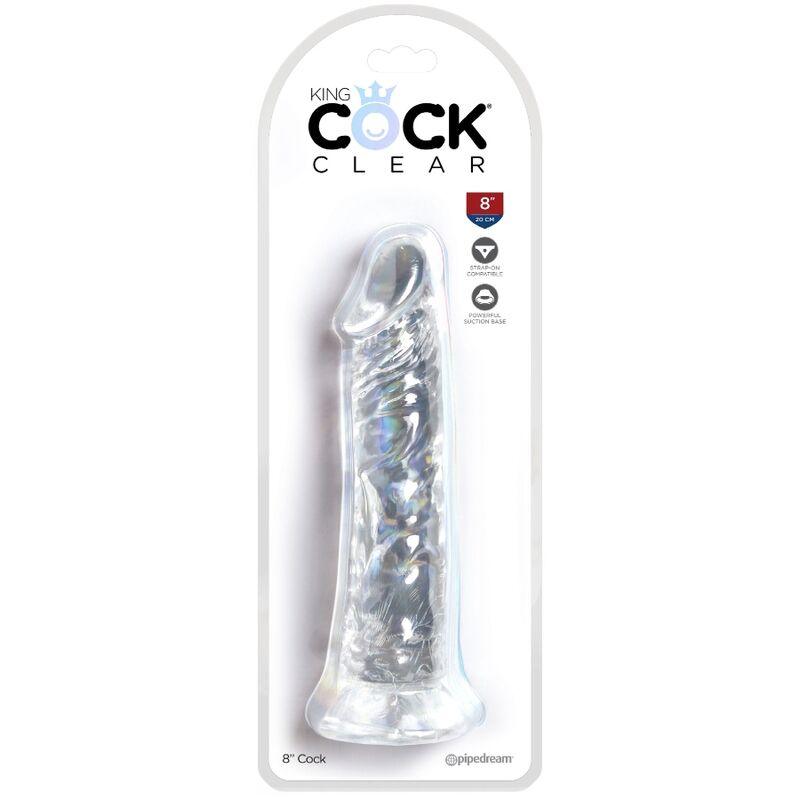 king cock pene realistico chiaro 19 7 cm trasparente