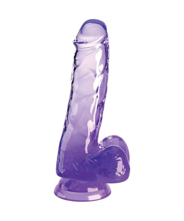 KING COCK - CLEAR PENE REALISTICO CON SFERE 13.5 CM VIOLA