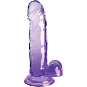 king cock clear pene realistico con sfere 15 2 cm viola