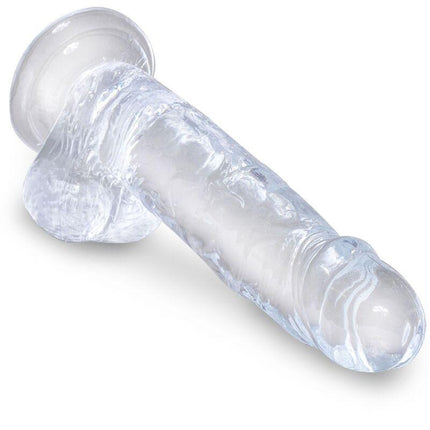 king cock clear pene realistico con sfere 15 2 cm trasparente