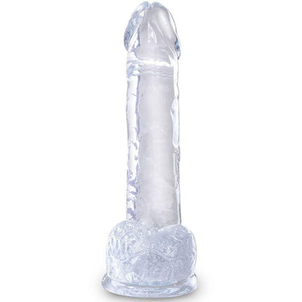 king cock clear pene realistico con sfere 15 2 cm trasparente
