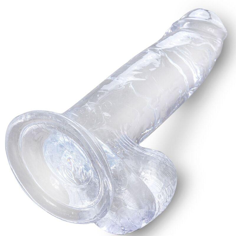 king cock clear pene realistico con sfere 15 2 cm trasparente