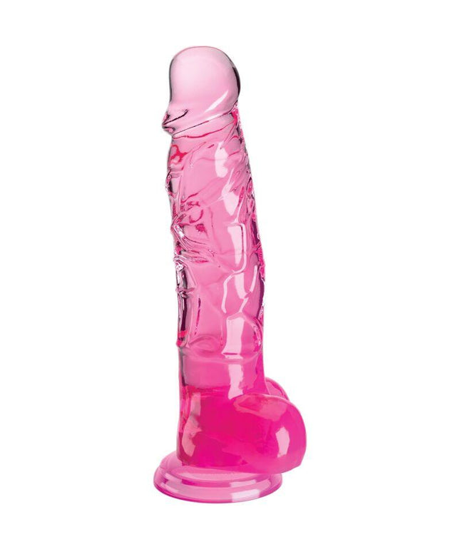 king cock clear pene realistico con sfere 16 5 cm rosa