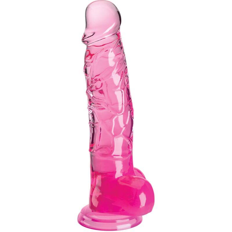 king cock clear pene realistico con sfere 16 5 cm rosa