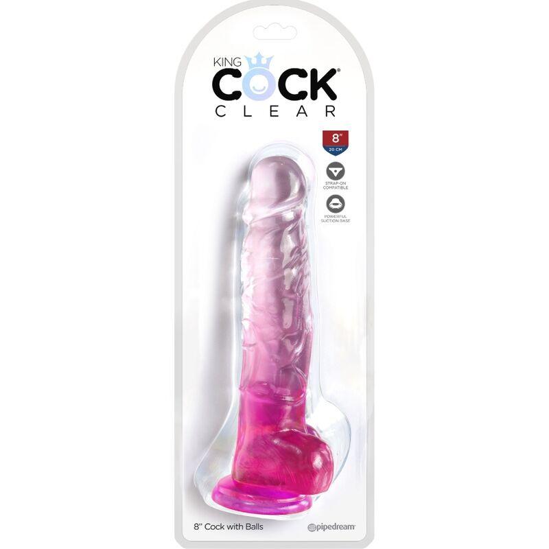 king cock clear pene realistico con sfere 16 5 cm rosa