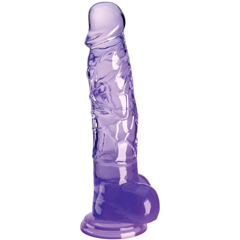 king cock clear pene realistico con sfere 16 5 cm viola