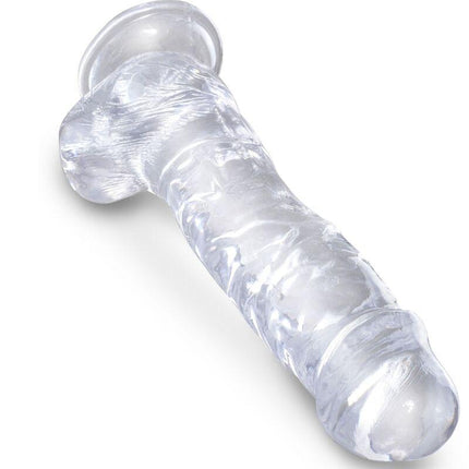 king cock clear pene realistico con sfere 16 5 cm trasparente