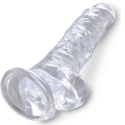 king cock clear pene realistico con sfere 16 5 cm trasparente