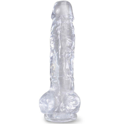 king cock clear pene realistico con sfere 16 5 cm trasparente