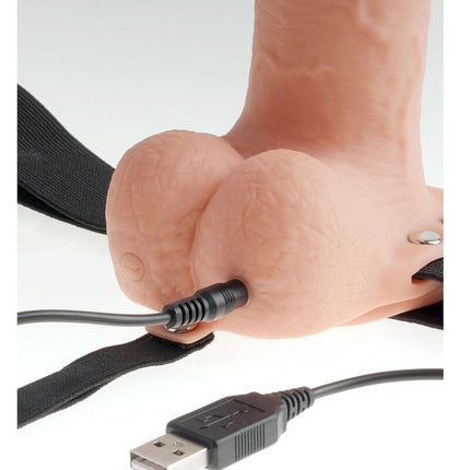 fetish fantasy series imbracatura regolabile pene realistico con sfere ricaricabili e vibratore 23 cm