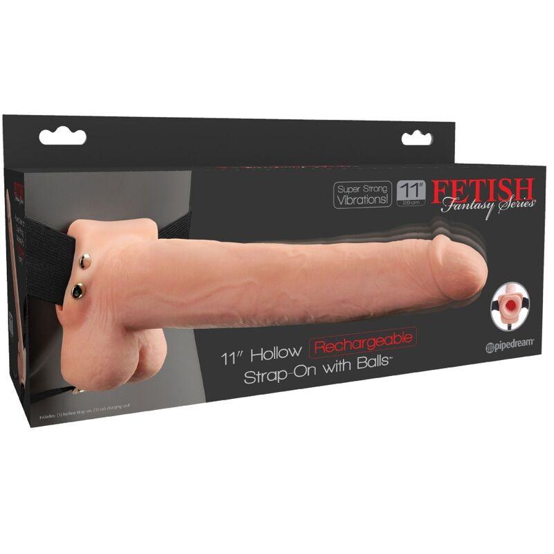 fetish fantasy series imbracatura regolabile pene realistico con sfere ricaricabili e vibratore 28 cm