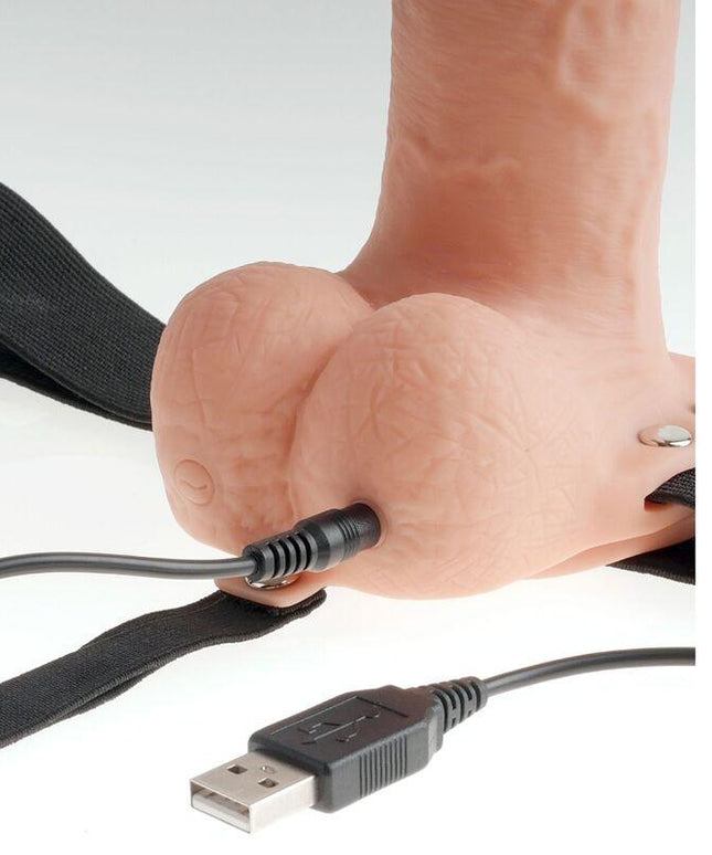 fetish fantasy series imbracatura regolabile pene realistico con sfere ricaricabili e vibratore 28 cm