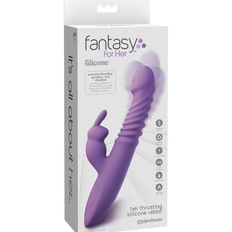 fantasy for her stimolatore per clitoride coniglio con funzione calore oscillazione e vibrazione viola