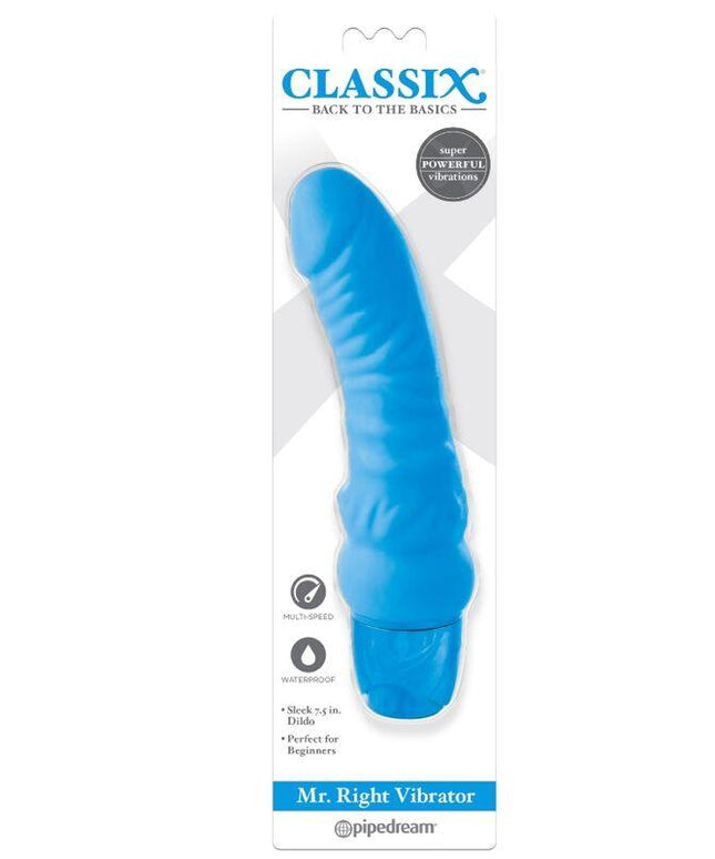 classix dildo vibrante mr right multi speed 15 5 cm blu