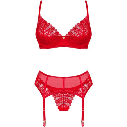 OBSESSIVE - INGRIDIA SET DUE PEZZI SENZA CAVALLETTO ROSSO XL/XXL
