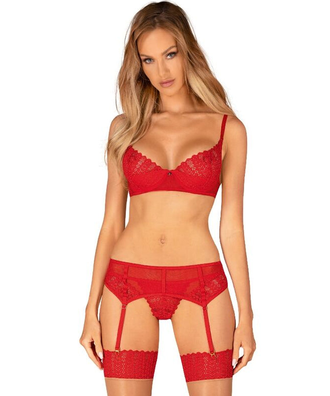 OBSESSIVE - INGRIDIA SET TRE PEZZI ROSSO XS/S