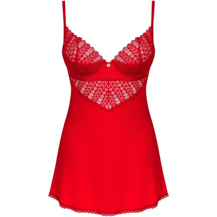 OBSESSIVE - INGRIDIA CHEMISE & TANGA ROSSO XL/XXL